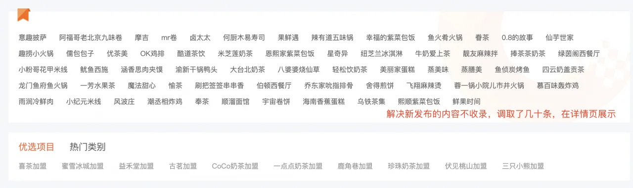 某网站增加了解决收录问题的链接策略示例图